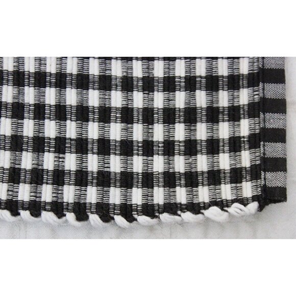 4 Pc Black Plaid Gingham Place mats Set Casual Picnic Country Classic Fabric - Picture 6 of 15